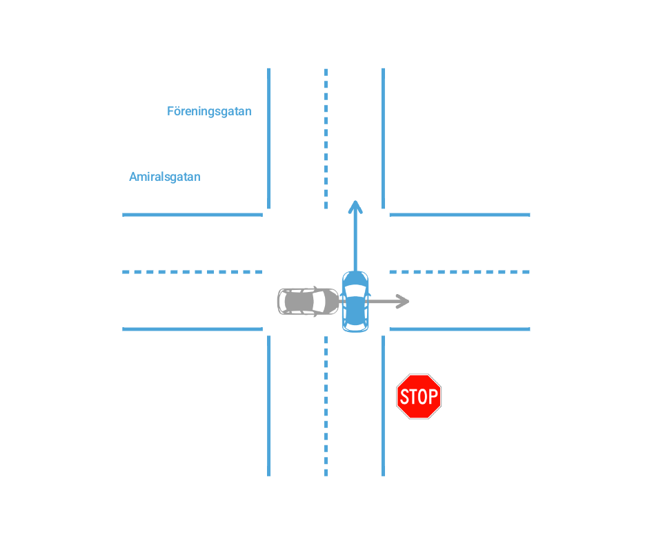 Croquis produit par l'application à partir du récit d'un conducteur.